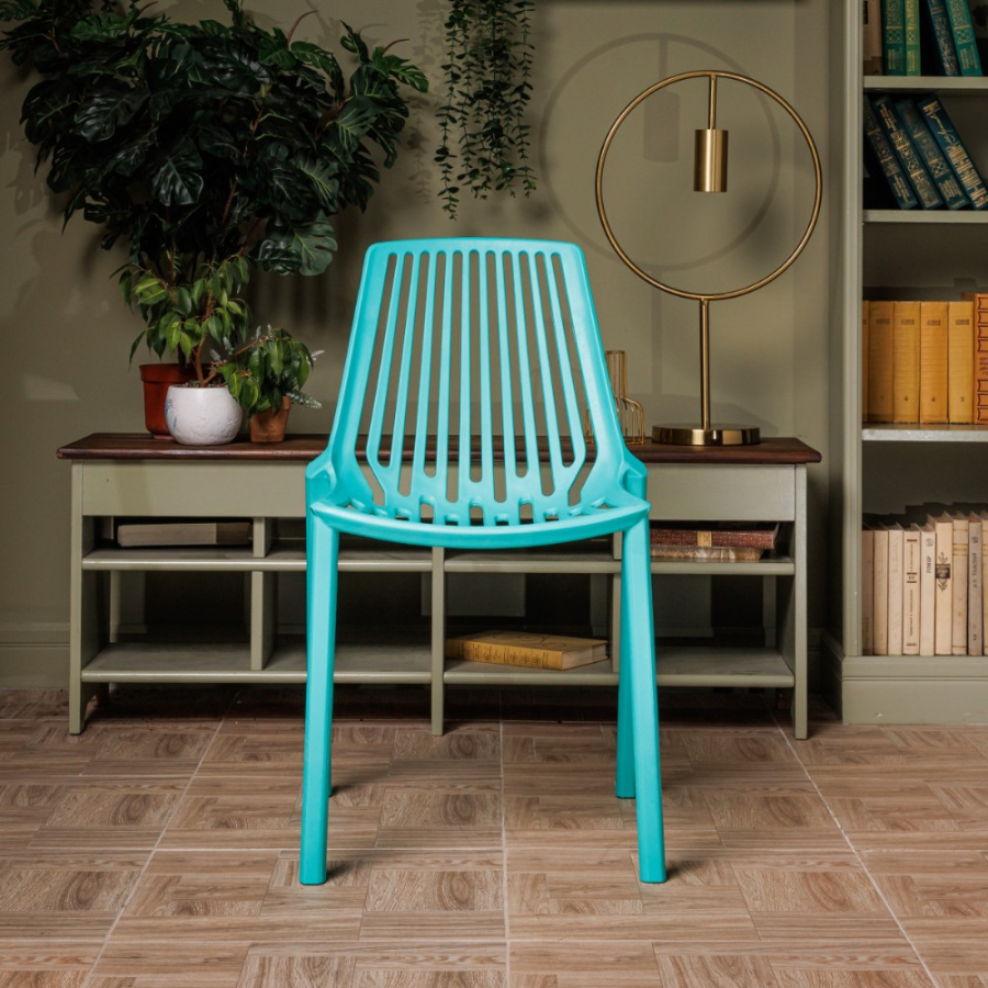 Комплект стол TOM (серый) + 4 стула NICO (тиффани)