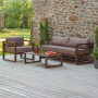 Набор садовой мебели CAPRI / 3 предмета: диван, кресло, столик / коричневый (S3)