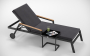 ШЕЗЛОНГ SOGNO S, каркас темно-серый карбон, текстилен серый, подушка антрацит