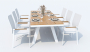 Обеденная группа  MIRRA SOLA - каркас белый / стол поливуд 220 /  текстилен белый