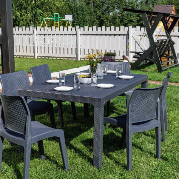 Обеденный комплект Royal Family JULY M стол, стулья цвет графит 