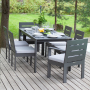 Набор садовый обеденный KORFU / 7 предметов: стол 180*87, 4 стула без и 2 с подлокот-ми / серый (S5)