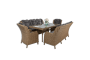 Обеденная группа BARCELONA 2XL (Барселона) бежево-коричневая на 8 персон со столом 180х90 из искусственного ротанга