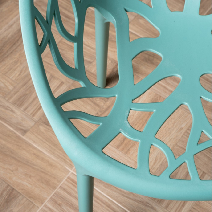 Комплект стол TOM (черно/белый) + 4 стула ARIA (нефрит)