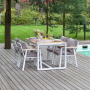 Набор садовый обеденный SANTORINI / 5 предметов: стол 150*87 и 4 стула / белый/бежево-серый (S4)