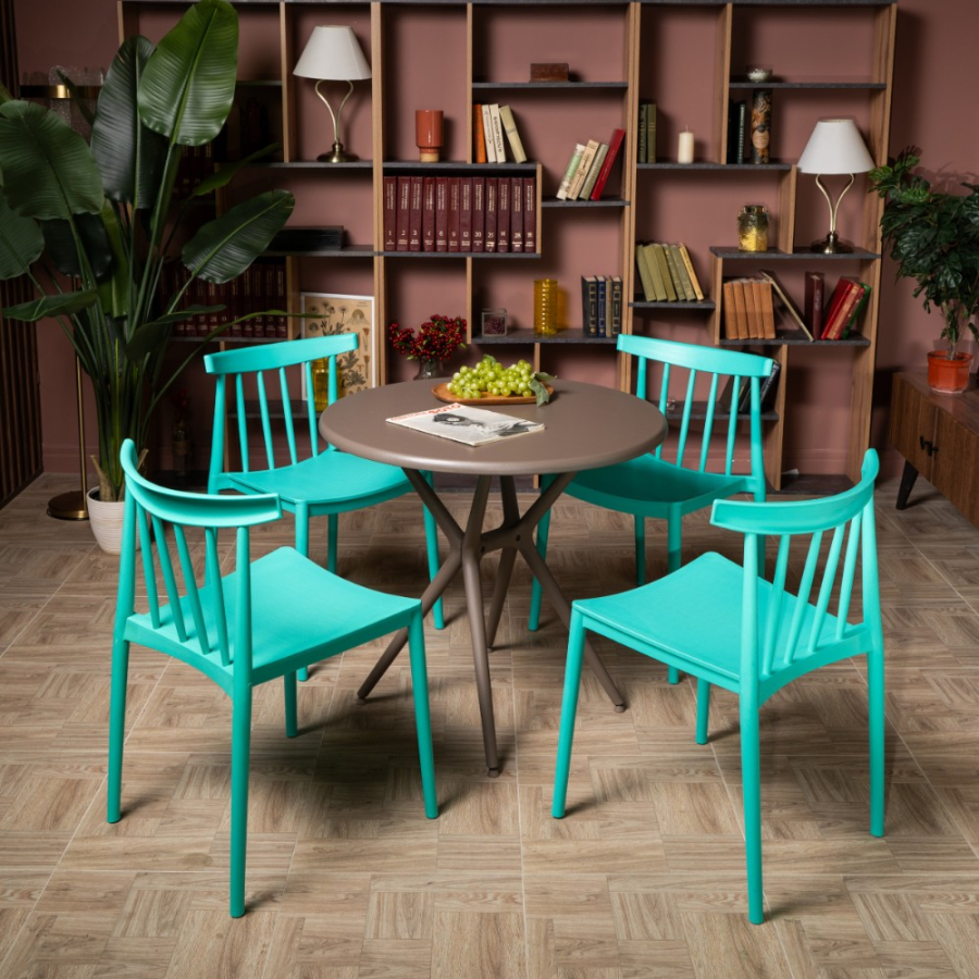 Комплект стол TOM (Капучино) + 4 стула KAI (Тиффани)