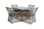 Комплект мебели MOKKA VILLA ROSA (стол обеденный квадратный, 4 кресла)