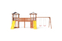 Детская площадка Спортивный городок 6 крыша тент с качелями и узким скалодромом
