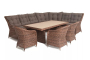 БЕРГАМО обеденная группа угловая из искусственного ротанга, цвет коричневый