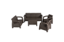 Комплект мебели YALTA COMPANY SET (Ялта) темно коричневый из пластика под искусственный ротанг