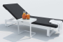 Шезлонг LETTO антрацит - белый каркас