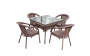 Комплект DECO 4 коричневого цвета с квадратным столом