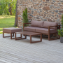 Набор садовой мебели CAPRI / 3 предмета: диван, столик, пуф / коричневый (S3C)