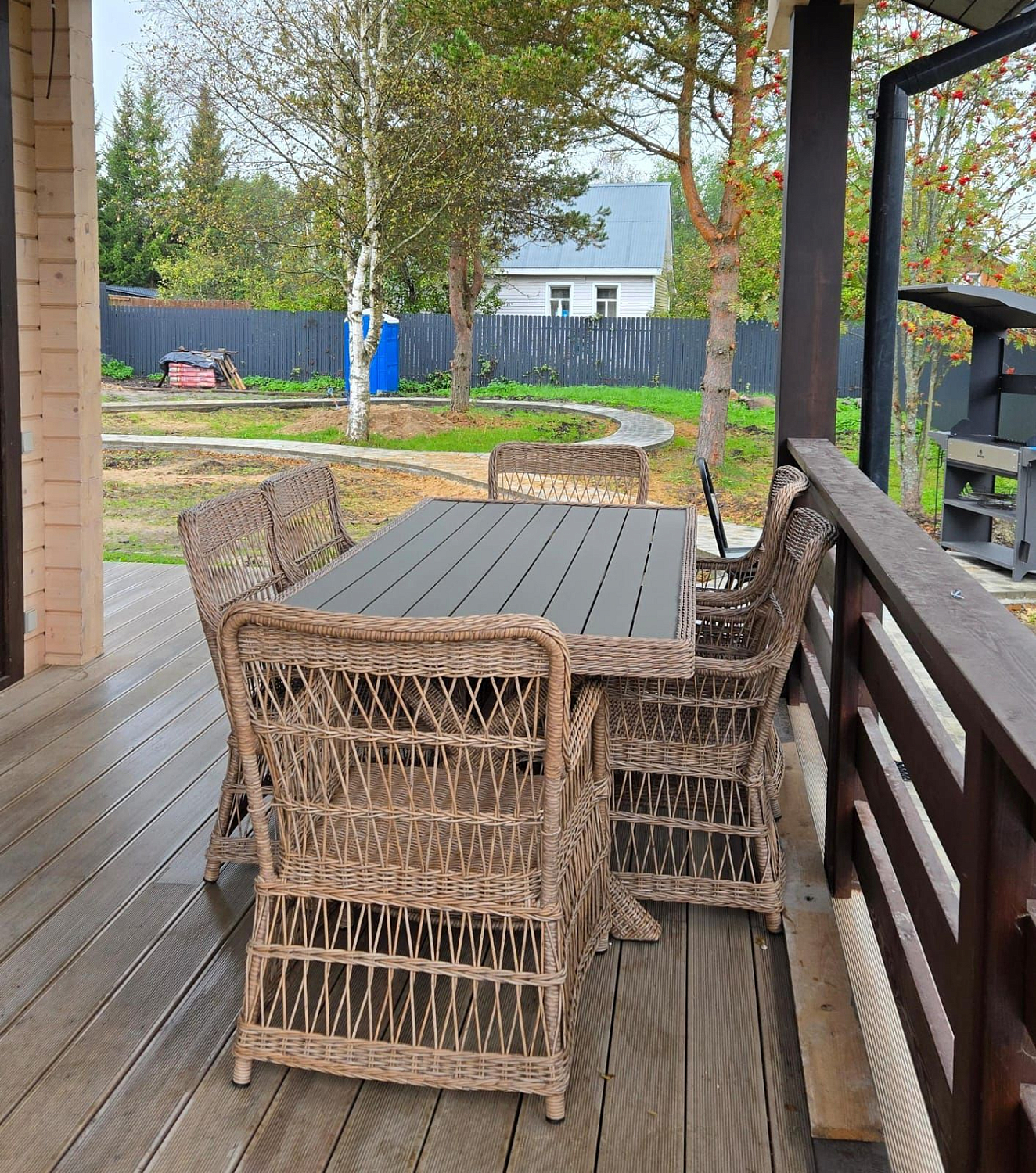 Обеденный комплект Royal Family ISABELLA соломенный: территория семейных застолий в СНТ Заречье