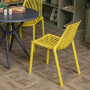 Комплект стол TOM (cерый) + 4 стула NICO (желтый)