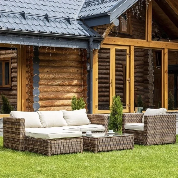 GRAND VICKY комплект из искусственного ротанга (коричневый)