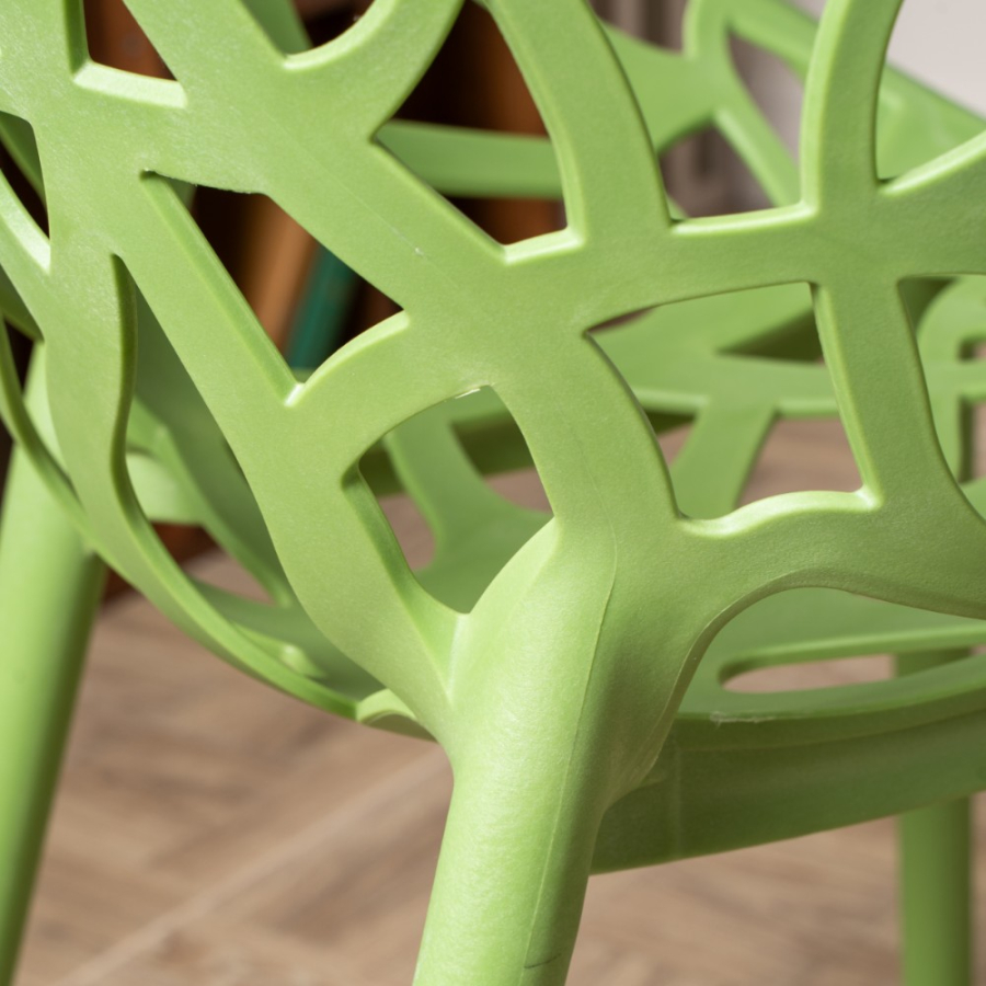 Комплект стол TOM (черно/белый) + 4 стула ARIA (мята)