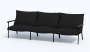 Лаунж зона FESTA черная с трехместным диваном