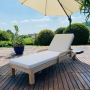 Шезлонг деревянный с матрасом Rimini бежевый