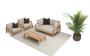Коста тик Комплект лаунж мебели натуральный/бежевый, тик, 4 персоны