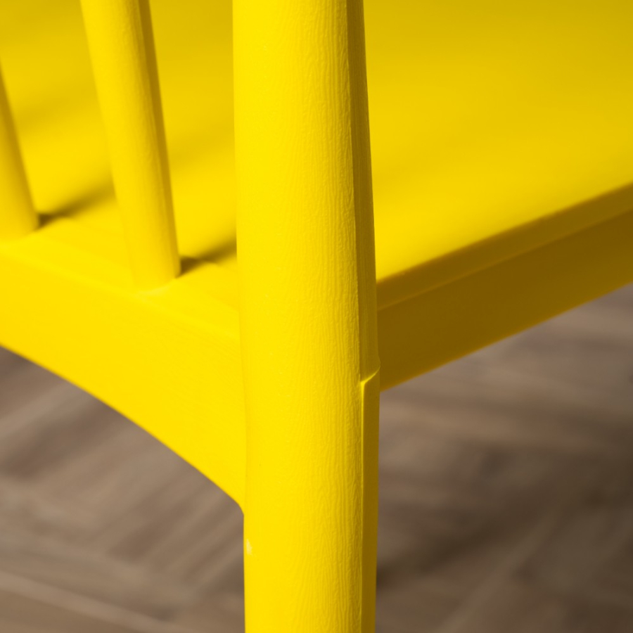 Комплект стол TOM (капучино) + 4 стула KAI (желтый)