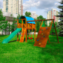 Детская игровая площадка Jungle Villa + Climb module Xtra с двумя качелями