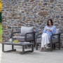 Набор садовой мебели AMALFI / 3 предмета: 2 кресла, стол / LAVA/Stone (S2B)