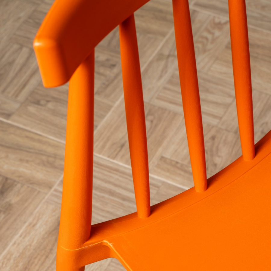 Комплект стол TOM (черный) + 4 стула KAI (оранжевый)