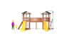 Детская площадка Спортивный городок 6 крыша тент с широким скалодромом