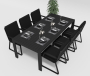 MALIA комплект обеденный с креслами 180 карбон/антрацит