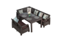 Комплект мебели YALTA L-LARGE SET (Ялта) темно коричневый из пластика под искусственный ротанг