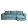 Диван Bergamo трехместный с канапе правый раскладной бирюзовый