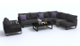 Лаунж зона BELLISA модульная антрацит - каркас карбон