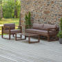 Набор садовой мебели CAPRI / 3 предмета: диван, кресло, столик / коричневый (S3)