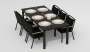 Обеденная группа  DOLLA FESTA plus каркас карбон / стол алюминий 220 / ткань черная