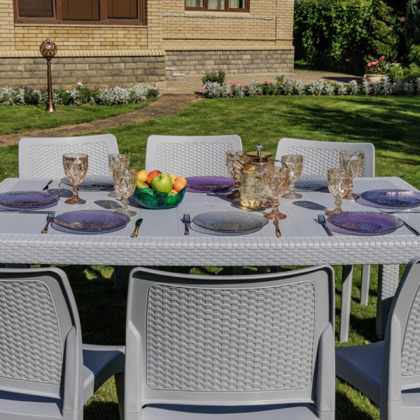 Обеденный комплект Royal Family JULY L светло-серый