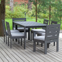 Набор садовый обеденный KORFU / 7 предметов: стол 180*87, 4 стула без и 2 с подлокот-ми / серый (S5)