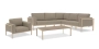 Стокгольм, комплект лаунж мебели бежевый/коричневый, алюминий