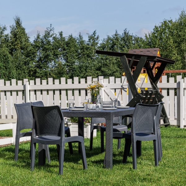 Обеденный комплект Royal Family JULY M стол, стулья цвет графит 