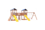 Детская площадка Спортивный городок 6 крыша тент с качелями и широким скалодромом