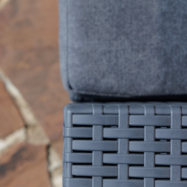 Двухместный диван пластиковый Royal Family LANA темно серый (графит)