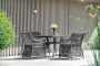 АЙРИШ обеденная группа плетеная на 4 персоны, цвет графит