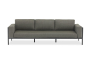 Stockholm, диван 3 антрацит/темно серый, алюминий