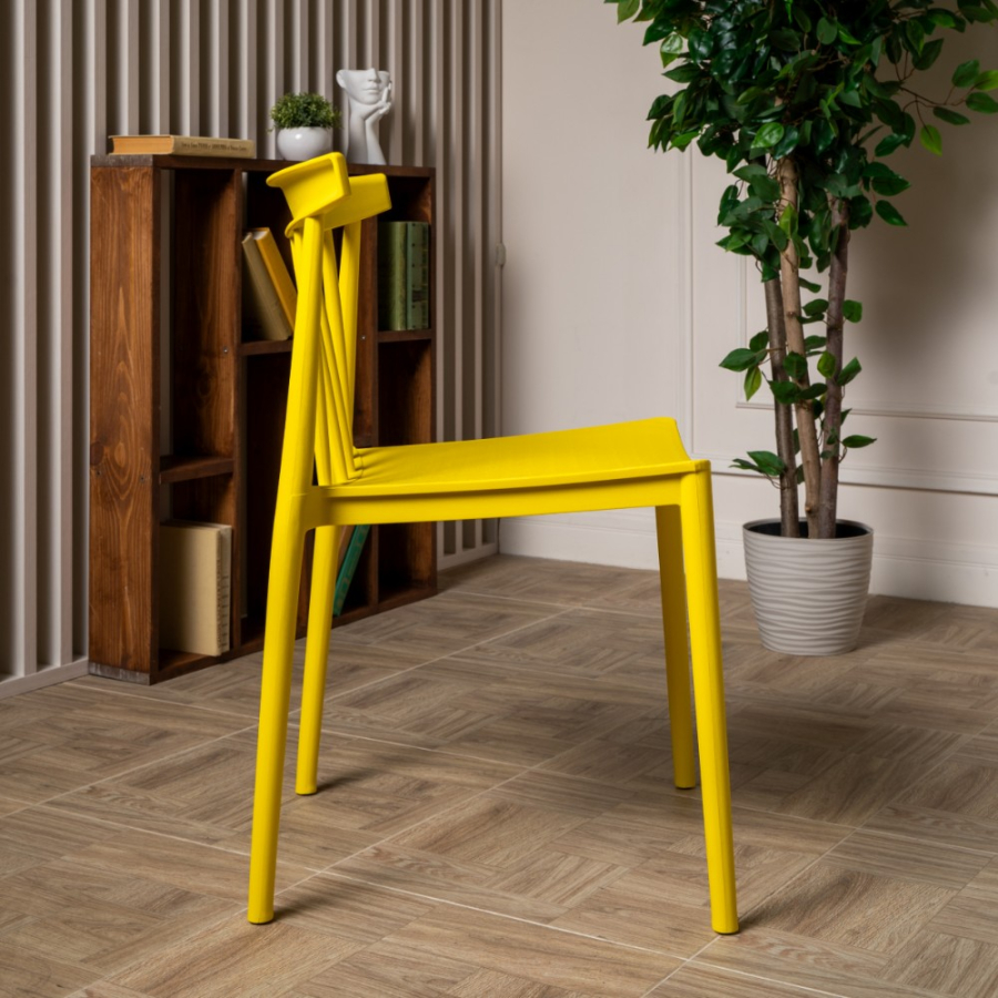 Комплект стол TOM (капучино) + 4 стула KAI (желтый)