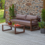 Набор садовой мебели CAPRI / 2 предмета: диван, столик / коричневый (S2A)