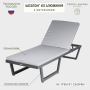Шезлонг из алюминия с матрасиком G501.0E10 серый/антрацит