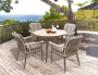 Комплект мебели из ротанга OUTDOOR Прованс (стол, 4 стула), узкое плетение, капучино