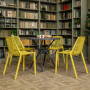 Комплект стол TOM (cерый) + 4 стула NICO (желтый)