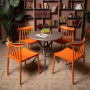 Комплект стол TOM (капучино) + 4 стула KAI (оранжевый)