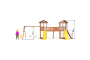 Детская площадка Спортивный городок 6 с качелями и широким скалодромом